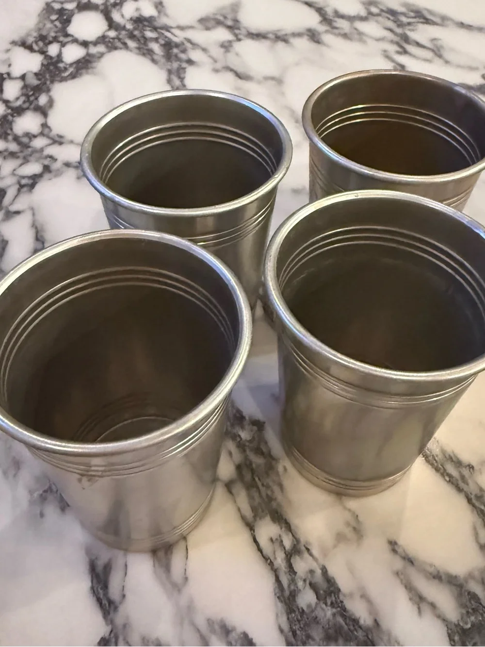 Vintage Mid-Century Metal Julep Cups / Tumblers - Set of 4